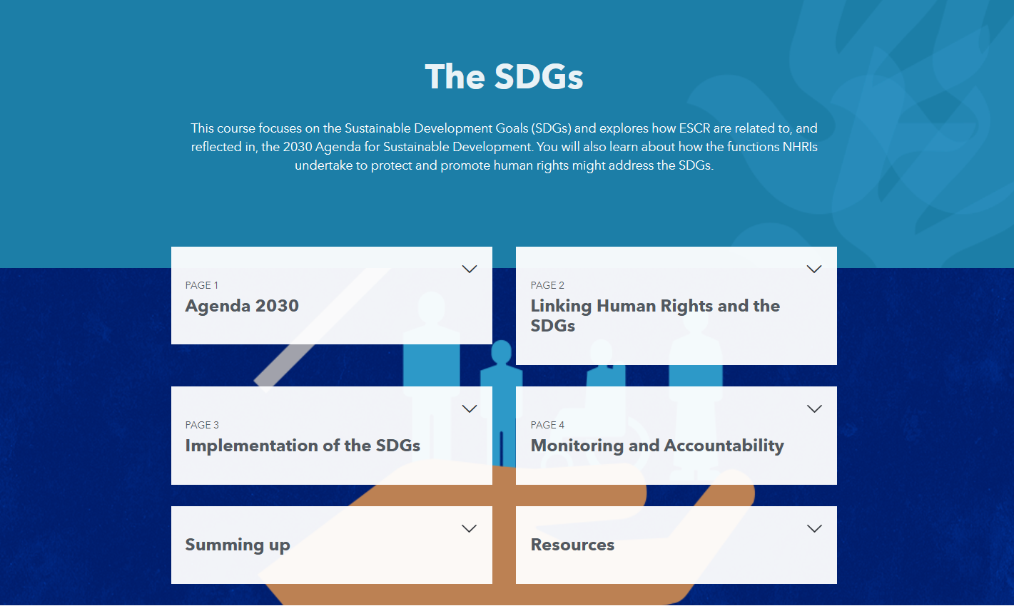 SDG e-course homepage picture.
